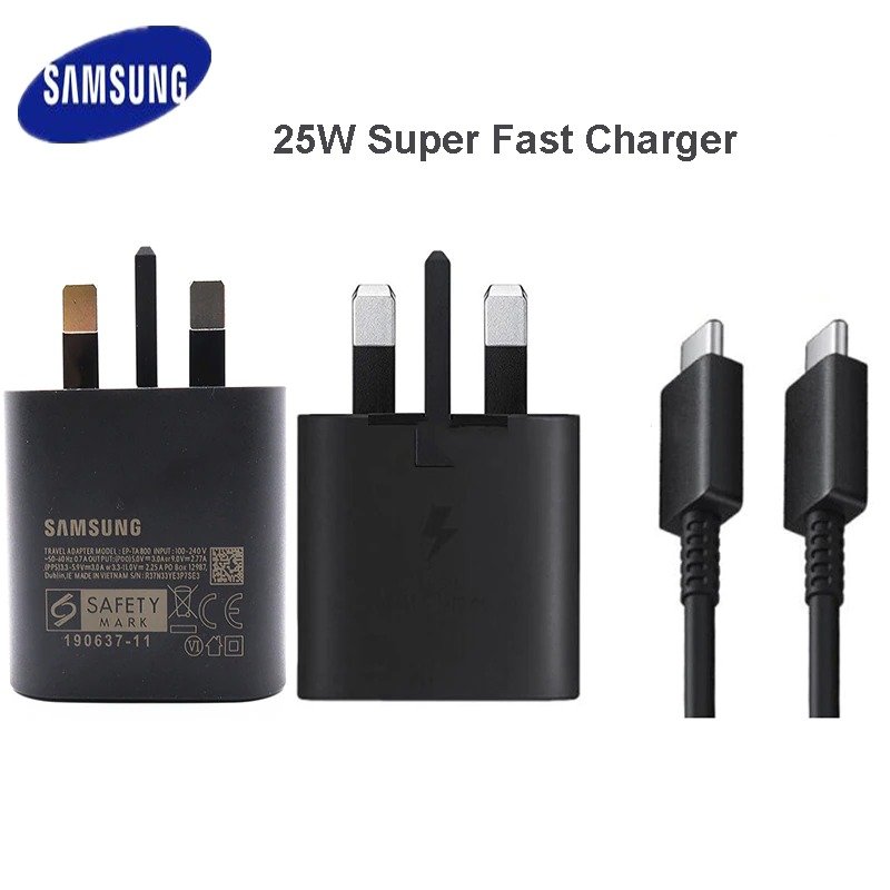 Original Samsung 25W PD Fast Wall Charger With USB Type-C to C Cable - Image 2