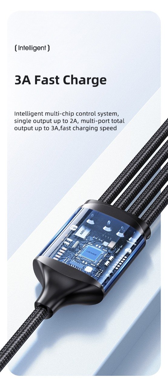Premium Usams U73 Series 4 IN 1 Braided Fast Charging Cable - Image 8