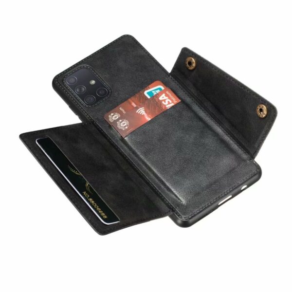 Samsung Galaxy A51 Leather Stand Case +3D Tempered Glass Protector - Image 17