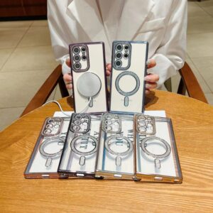 Elegant Glitters Diamond Magsafe Premium Phone Cover Case  for Samsung Galaxy S22,S23,S24 and S25 Ultra Phone cover Case