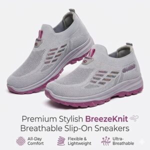 Premium stylish BreezeKnit Breathable Slip-On Sneakers